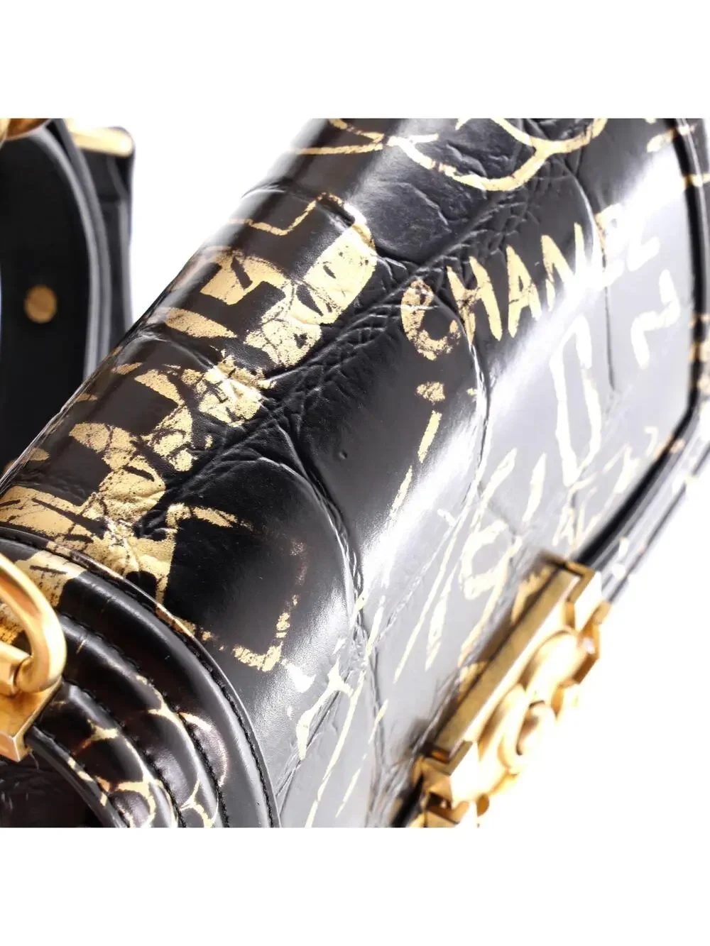 Chanel Boy Flap Bag Graffiti Crocodile #242868C48B